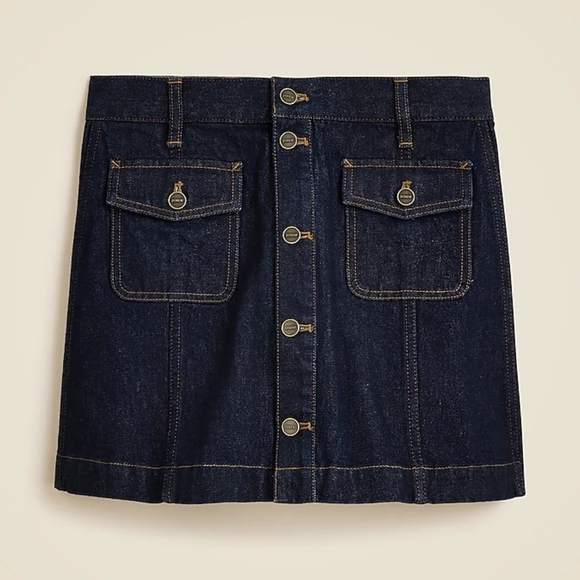 NWT J crew Patch pocket Denim Mini Skirt - 4 - Picture 2 of 6